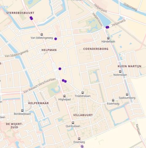 Overzichtskaart meetpunten